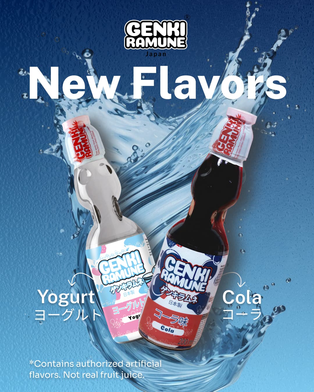 New pops. New vibes. ๐ฅ Say hello to our latest Genki Ramune flavours โ ๐ฅ Yogurt Flavor & ๐ฅค Cola Flavor Iconic Japanese fizz, now even more fun. Which one are you popping first?